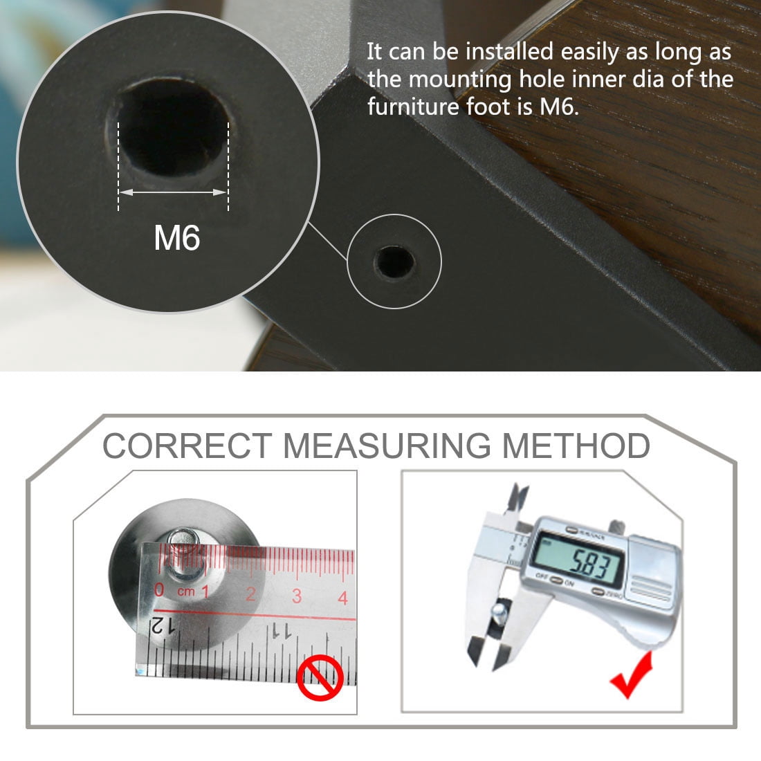 Unique Bargains M6 x 13 x 20mm Adjustable Leveling Feet Floor Protector