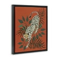 thumbnail image 4 of Stupell Industries Stepping Cheetah & Leaves Animals & Insects Painting Black Floater Framed Canvas Art Print Wall Art, 25 x 31, 4 of 10