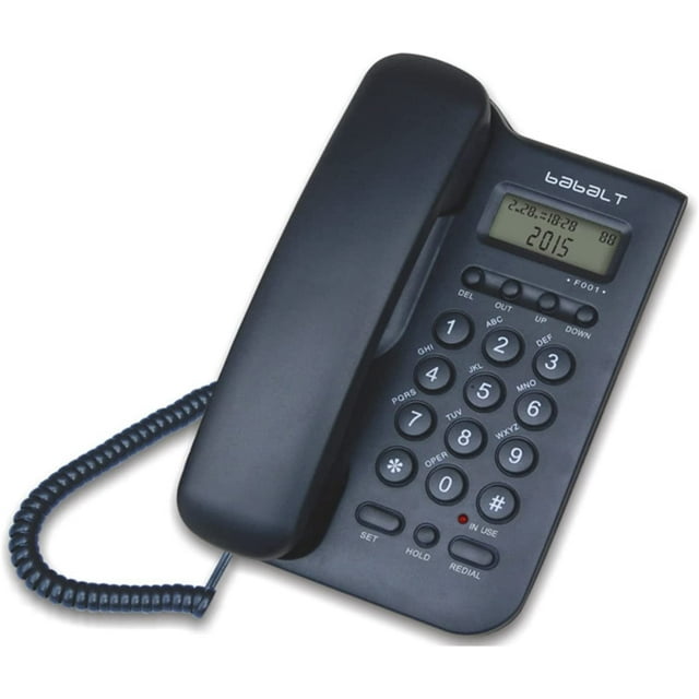 Corded Basic Landline Phone, FSK/DTMF ple Caller ID Telephone with LCD