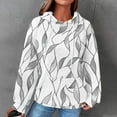 thumbnail image 2 of Women's Crewneck Hoodies Fashion Printed Pullover Sweatshirts Drawstring Raglan Hooded Sweaters Fall Long Sleeve Waffle Jacket Outwears Tops with Pocket, 2 of 5