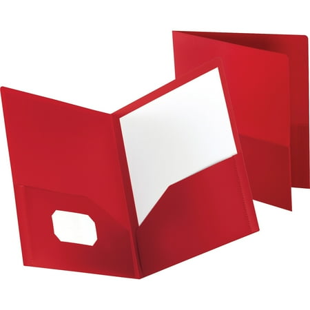 - Oxford, OXF57411, Polypropylene Twin Pocket Portfolio, 1 Each, Red
