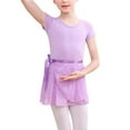 thumbnail image 6 of purcolt Ballet Leotards for Girls Toddler Short Sleeve Crisscross Back Dance Dress Outfit with Removable Skirt, 6 of 6