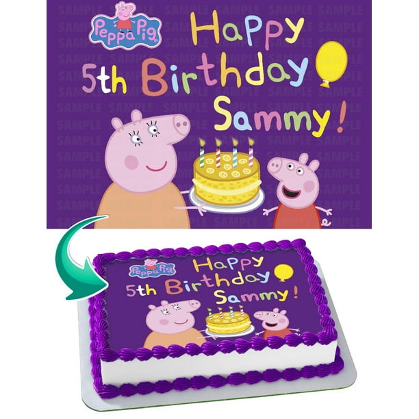 Peppa Pig 3 Edible Cake Image Topper Personalized Picture