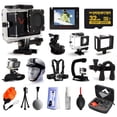 thumbnail image 1 of Monster Digital Villain 1080P Ultra HD Action Sports Waterproof LCD WiFi Camera + 32GB Memory + Diving Housing + Battery + Handlebar Mount + Suction Cup Mount + Case + Action Grip + Chin Strap + More, 1 of 7