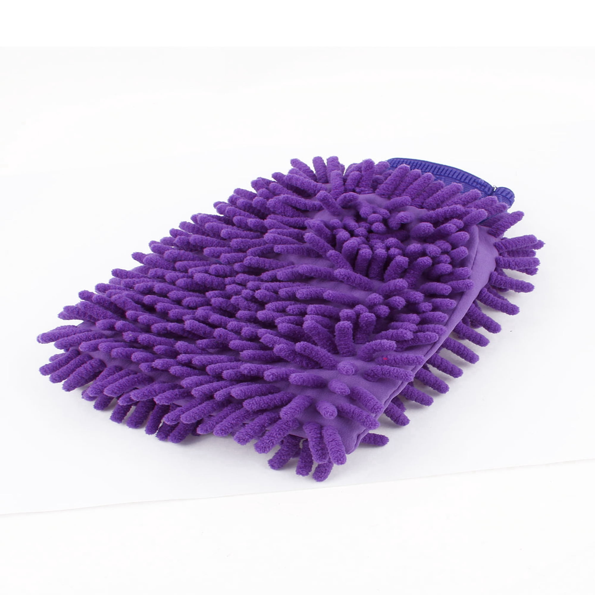 Unique Bargains Purple Brush Microfiber Washing Glove Car Dusting Cleaning Mitt Mittens