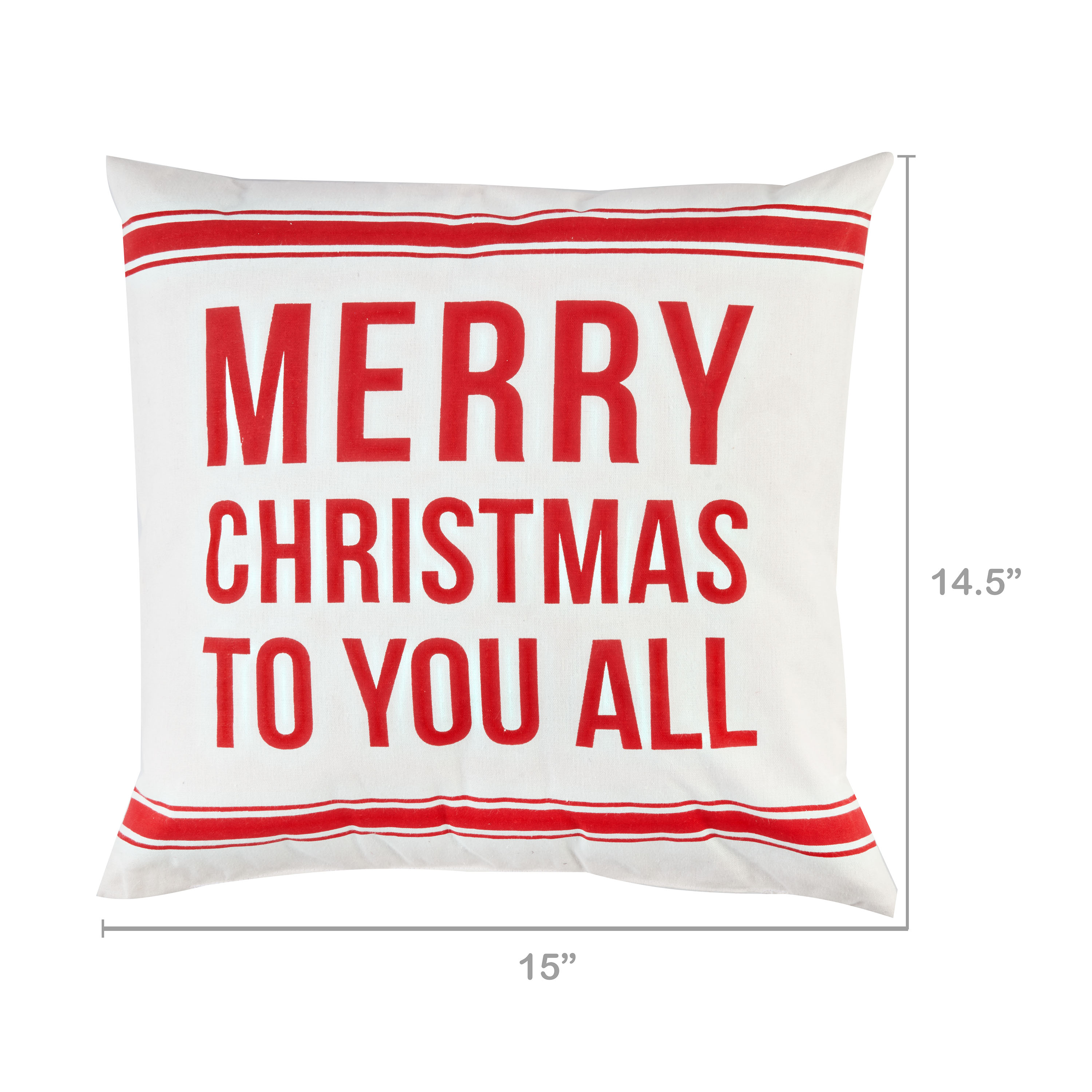 Holiday Time Merry Christmas to You All Decorative Throw Pillow, 16" x 16", White - image 5 of 5