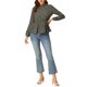 thumbnail image 2 of INSPIRAR CHIC Blusa Casual de Manga Larga con Volantes y Cuello Floral Peplum M Negro, 2 of 7