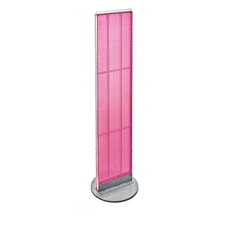 Two-Sided Pegboard Floor Display on Revolving Base. Spinner Rack Stand. Panel Size: 13.5 W x 60 H