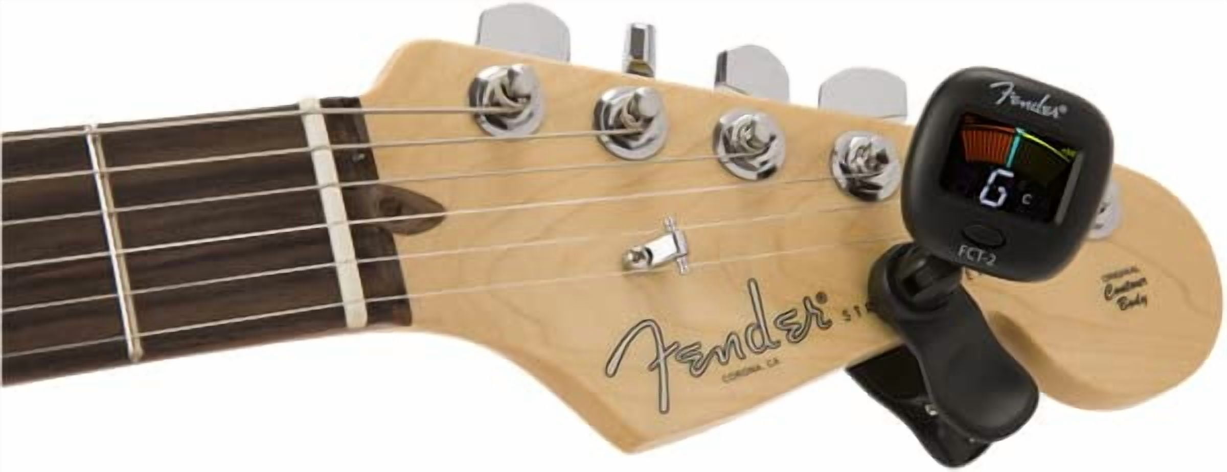 Fender 351 Guitar Wall Hanger - Maple 1 Pack Bundle FCT-2 Pro Color Clip-On Tuner