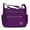 Purple, variant on PULLIMORE Womens Nylon Crossbody Shoulder Handbags Waterproof Zipper Messenger Bags (Black)