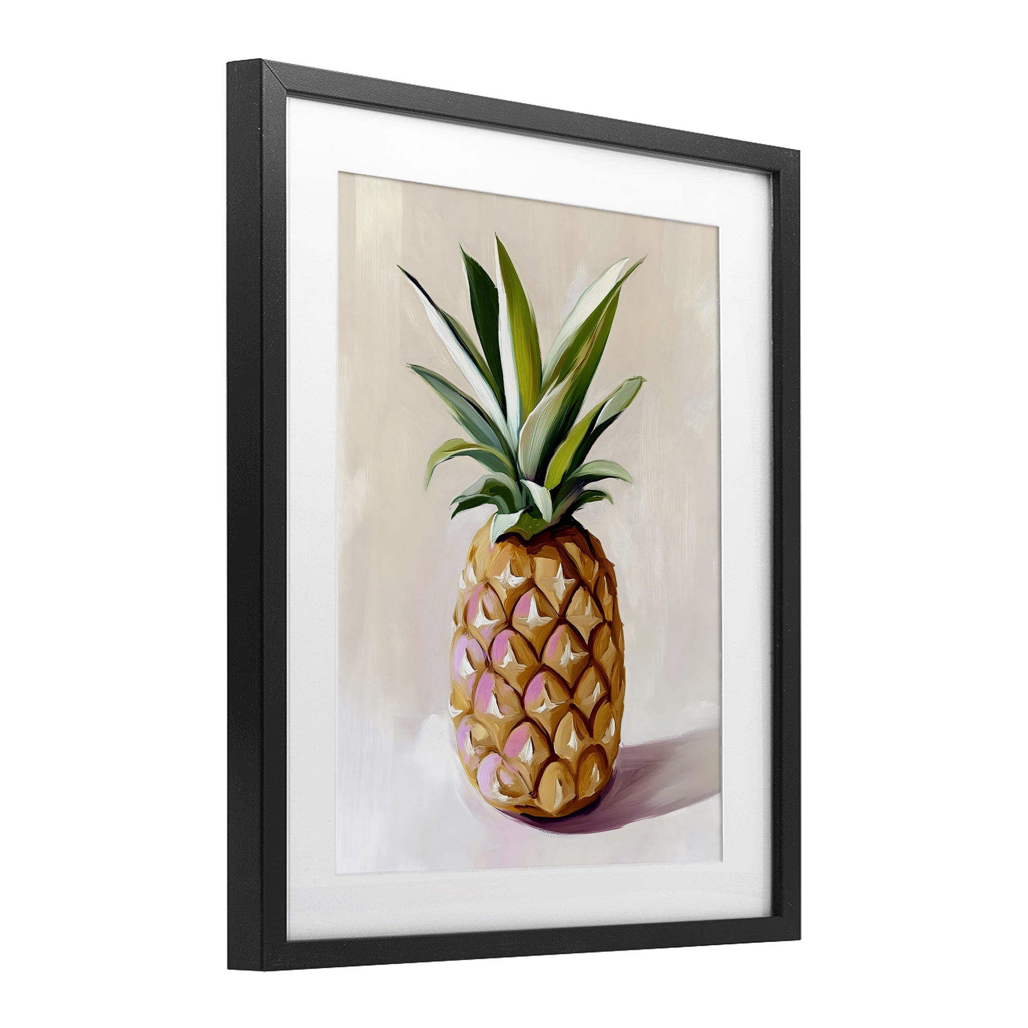 Stupell Industries Pastel Pineapple Tropical Fruit Black Framed Print Under Glass, design by The Prints Vibe