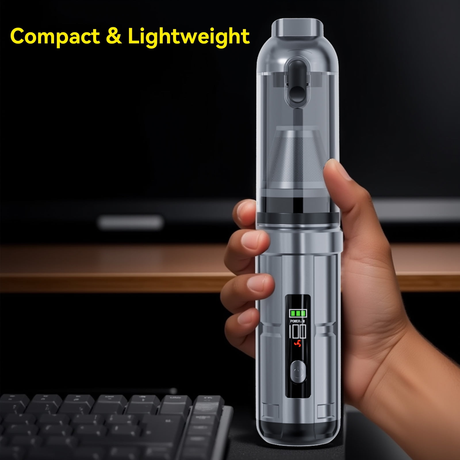4-in-1 Handheld Car Vacuum Cleaner with 3 Speed Settings and 16000pa Suction Power Blowing & Inflating 2 Modes