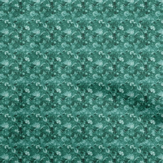 oneOone Cotton Silk Teal Green Fabric Batik Quilting Supplies Print Sewing Fabric By The Yard 42 Inch Wide