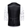 thumbnail image 5 of Dress Suit Vests for Men with Pockets Button-Down V Neck Sleeveless Business Work Waistcoats Formal Solid Slim Wedding Tuxedos Vest, 5 of 8
