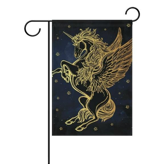 POPCreation Unicorn Garden Flag Summer Ocean Sea Sunset 12x18 inches Outdoor Flag Home Party