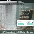 thumbnail image 3 of 12-inch Square High-pressure Rain Shower Head with Filtered Hand-held Shower Head, Adjustable Extension Arm, 10-Spray Modes & Magnetic Docking/Chrome Finish, 3 of 7