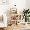 thumbnail image 2 of Costway 2 PCS 2-Tier S-Shaped Bookcase with 2 Open Cubes Geometric Corner Display Shelf, 2 of 9