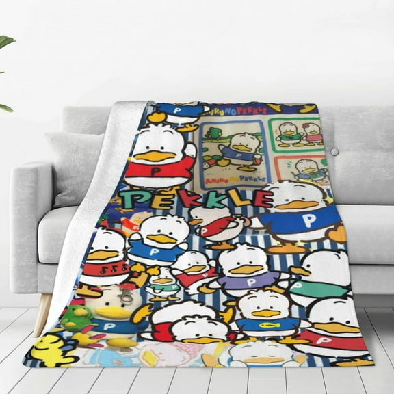 Pekkle Blanket Cute Character All Season Warm Fuzzy Plush Throw Blankets Soft Flannel Blankets for Couch Chair Bed Travel Home Decor 40"X30"