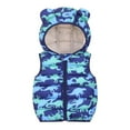 thumbnail image 4 of Godderr 9M-5Y Baby Newborn cartoon models Hooded down Vest Printing Cotton Waistcoat Candy color Sleeveless Jacket Vest Boys Girls Winter down Cotton Waistcoat Tops, 4 of 7