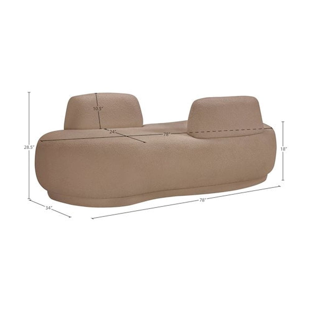 Meridian Furniture Argyle Beige Teddy Fabric Chaise/Loveseat