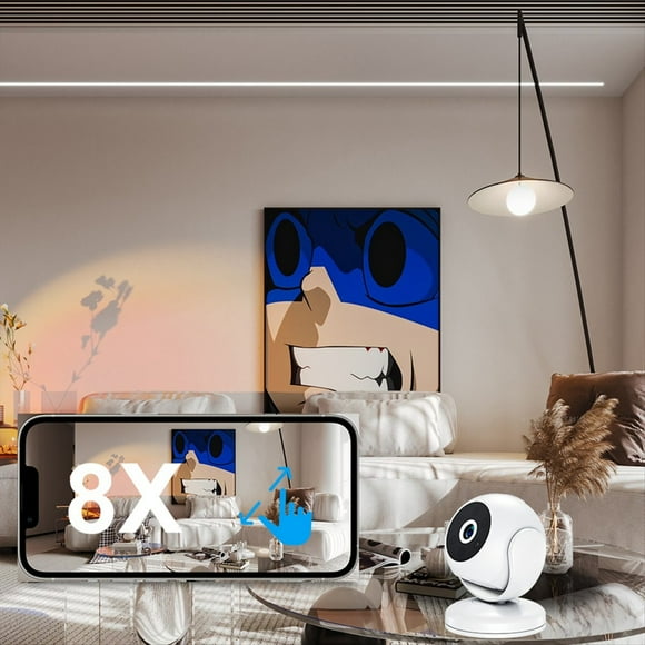 Cámara WiFi Inalámbrica de 1080p con Zoom Digital, Cámara con Detección e Inteligencia Artificial, Cámara IP de Vigilancia de Seguridad para Bebés con Visión