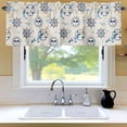 thumbnail image 6 of Summer Nautical Window Valance for Kitchen, Cartoon Sun Coastal Anchor Rudder Cute Seagull Retro Rod Pocket Short Curtain for Small Windows, Light Filtering Decorative Valance, 42 x 18 Inch, 1 Panel, 6 of 9