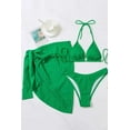thumbnail image 6 of Hollow Out Bikini Cover Up 3pcs Set (M, JasmineGreen), 6 of 8