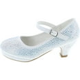 thumbnail image 2 of Link Girls Kids Dana-53K Rhinestone Heel Platform Dress Pumps, 2 of 7