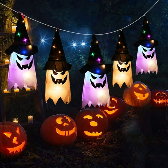 AMERTEER 6.6ft Hanging Wizard Hat Lamp String Luminous Wizard Hat Halloween Light IP44 Waterproof Luminous Wizard Hat Halloween Light for Outdoor Halloween Decoration