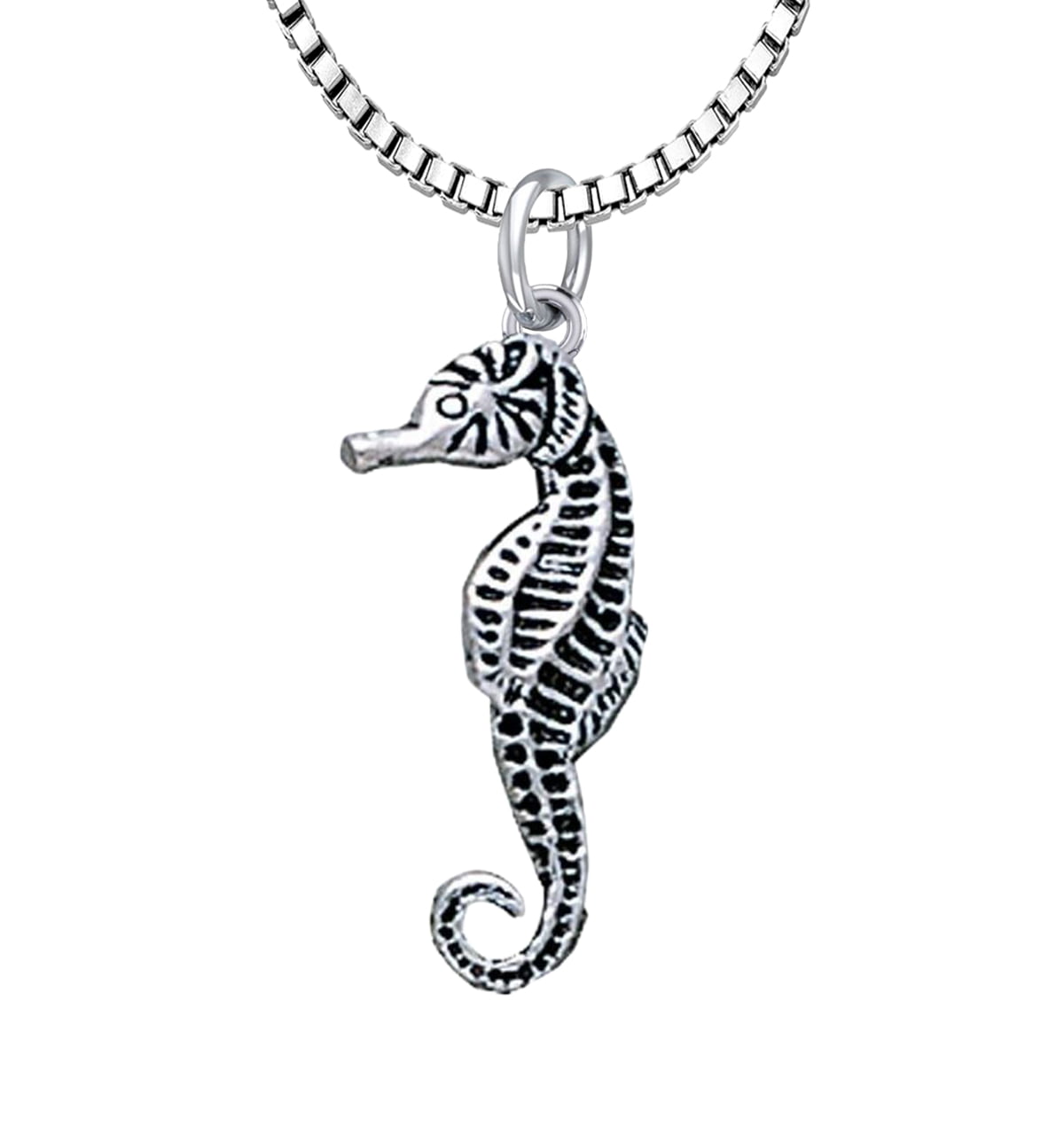 New Solid 925 Silver 3D Seahorse Aquatic Charm Pendant for Necklace - Walmart.com