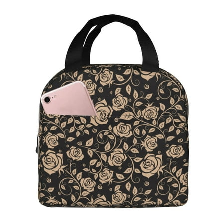 Insulated Lunch Bag for Women Men - roses_AA Leakproof Cooler Lunch Box for Women Men  Lunch Tote Bags for Work School Picnic Travel