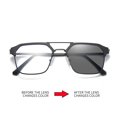 thumbnail image 4 of Gafas lisas de Metal anti-luz azul, gafas retro de decoloración a prueba de rayos UV para hombre, se pueden equipar con lentes para miopía usted mismo, 4 of 5