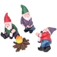 thumbnail image 1 of Adornos de enanos de resina BuyWeek Juego de 3 enanos en miniatura y 1 fuego, 1 of 14