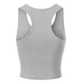 thumbnail image 4 of MixMatchy Women's Cotton Solid Sleeveless Racerback Sports Crop Tank Top, 4 of 4