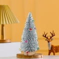 thumbnail image 6 of 10 Inch Artificial Frosted Mini Sisal Christmas Trees, Bottle Brush Trees with Wood Bases and Balls Ornaments, Small Tabletop Christmas Trees for Xmas Holiday Party Home Decor, 6 of 6