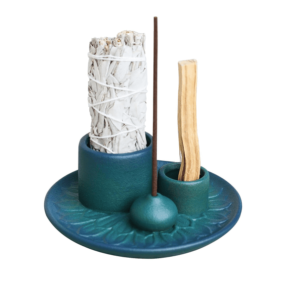Sticks Holder, Multi-Purpose Handmade Incense Burner for Sticks, Sage Holder Burning, Ash Catcher Tray