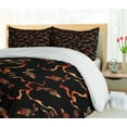 thumbnail image 5 of Ambesonne Burnt Orange Duvet Cover Set, Ethnic Fish Art, 2-Calking, Black Burnt Orange Peach, 5 of 7