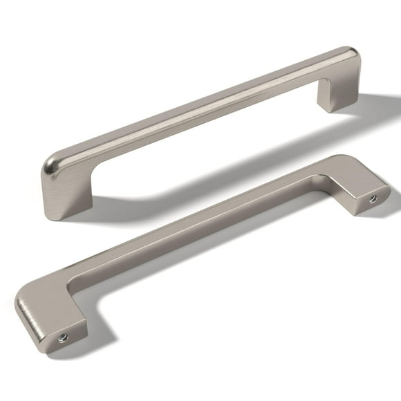 monti hardware / Lot de 10 Poignées de Meuble en Nickel Brossé 5 Pouces Trou Central / Poignées de Tiroir de Décoration Intérieure de Salle de Bain / Poignées de Meuble de Cuisine en Métal Inoxydable / Collection Grappa