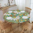 thumbnail image 3 of Round Fitted Tablecloth with Elastic Vintage Daisy Flowers Round Outdoor Tablecloths Fitted Table Covers for Round Tables Waterproof Reusable Vinyl Table Cloth for Indoor and Outdoor 44"-48", 3 of 7