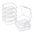 thumbnail image 1 of 6pc Square Plastic Bead Storage Containers Clear 5.4x5.3x2cm Inner Size: 5.1x5.05x1.5cm, 1 of 5