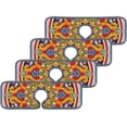 thumbnail image 3 of SKYSONIC Faucet Absorbent Mat 4 Pcs Colorful Ethnic Ornamental Mandala Kitchen Faucet Splash Catcher Washable Counter Drying Pads Behind Faucet for Kitchen Bathroom, 3 of 7