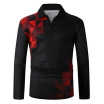 SPEEDRUN Mens Long Sleeve Polo Shirts Casual Golf Polo Shirts for Men Moisture Wicking Polo Collared Shirts Sports Tennis T-Shirt M-3XL