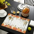 thumbnail image 5 of 4 Pieces Place Mat Linen Durable Table Placemats Welcome Autumn Maple Leaf Pumpkins Dinner Mats for Outdoor Tables Desk Kitchen, 5 of 7