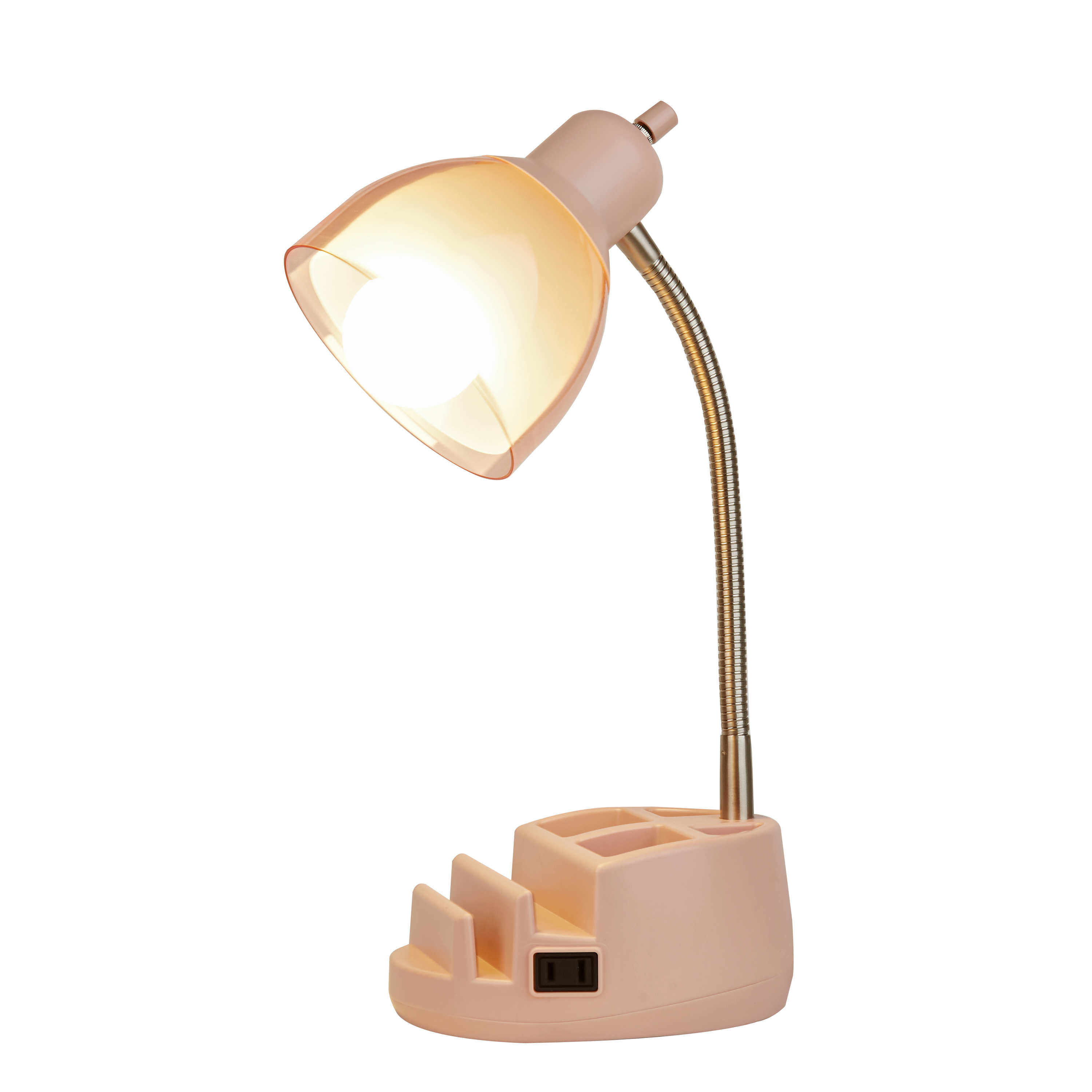 Mainstays Multi-Purpose Organizer Task Lamp, Blush