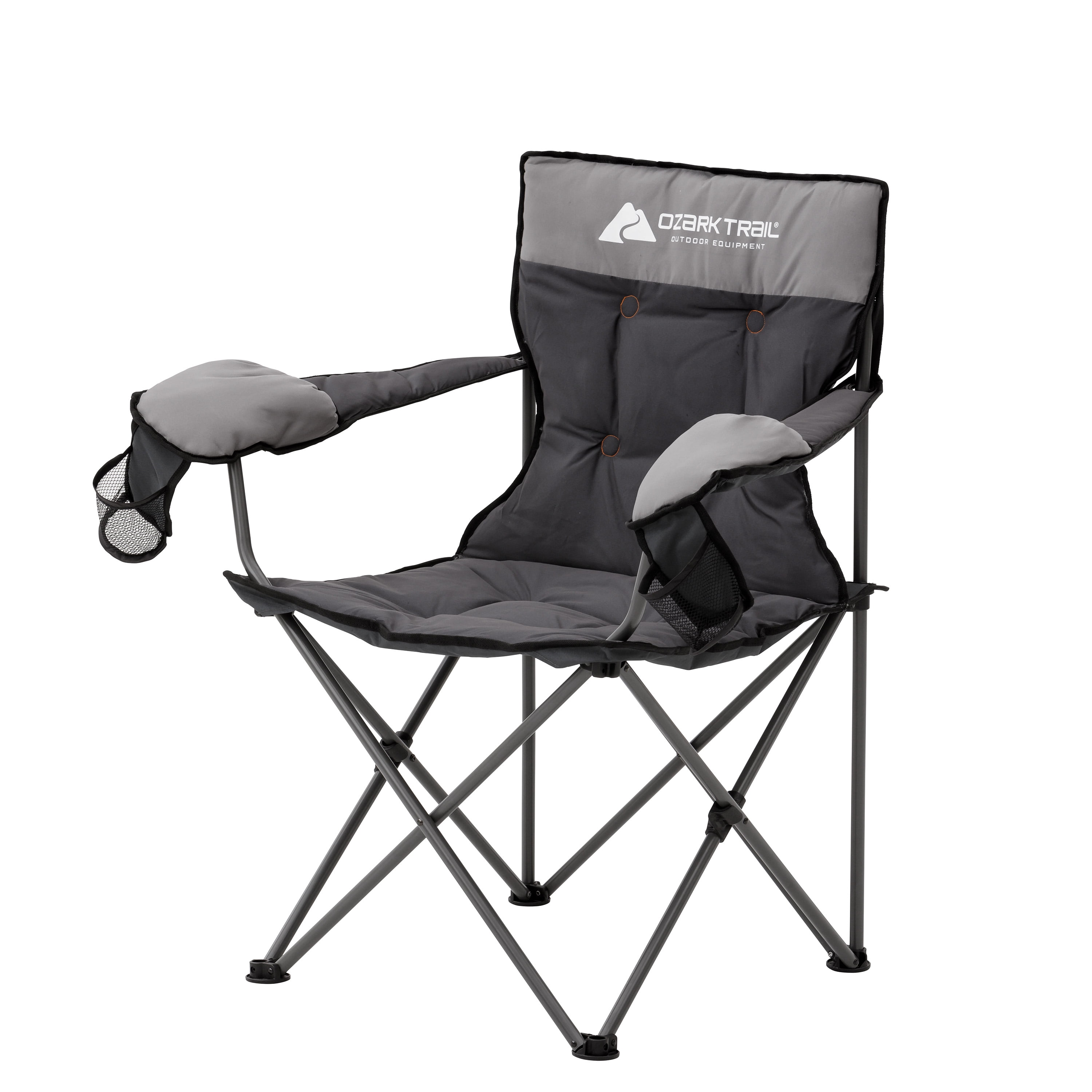 Coleman Ultimate Comfort Folding Sling Chair Gray 400lb Capacity 2 Cup Holders for sale online 