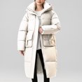 thumbnail image 2 of Fashion Plus Size Jackets for Womens Winter Warm Long Sleeved Solid Color Hooded Jacket With Pockets, 2 of 8