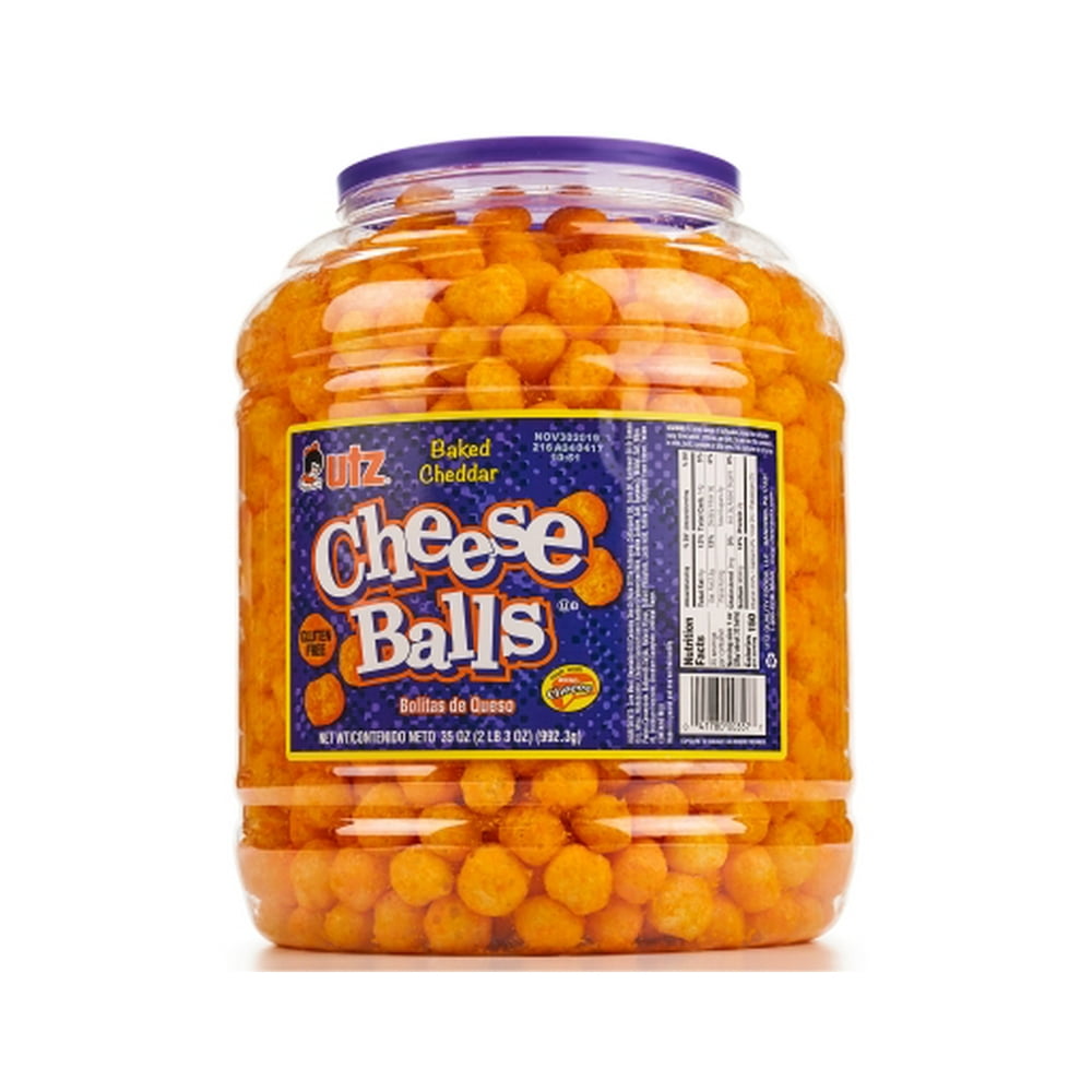 Utz Cheddar Cheese Balls 35 oz Barrel