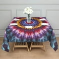 thumbnail image 3 of Colorful Tie Dye Mandala Pattern Square Tablecloth,Waterproof Square Table Cover,Wipeable Spillproof Washable Table Cover for Home Kitchen Party Decor 42"X42"(107x107cm), 3 of 6