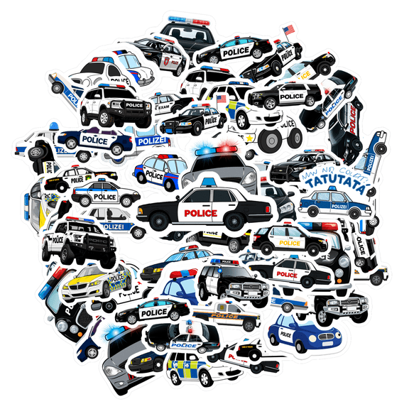 35pcs Funny Stickers Police Stickers Waterproof Graffiti Stickers Police Car Stickers for Luggage Notebooks Phone