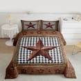 thumbnail image 2 of jejeloiu Rustic Western Cowboy Queen Comforter Set,Texas Stars Bedding Comforter Set For Boys Teens Reversible 3-Piece, 2 of 8